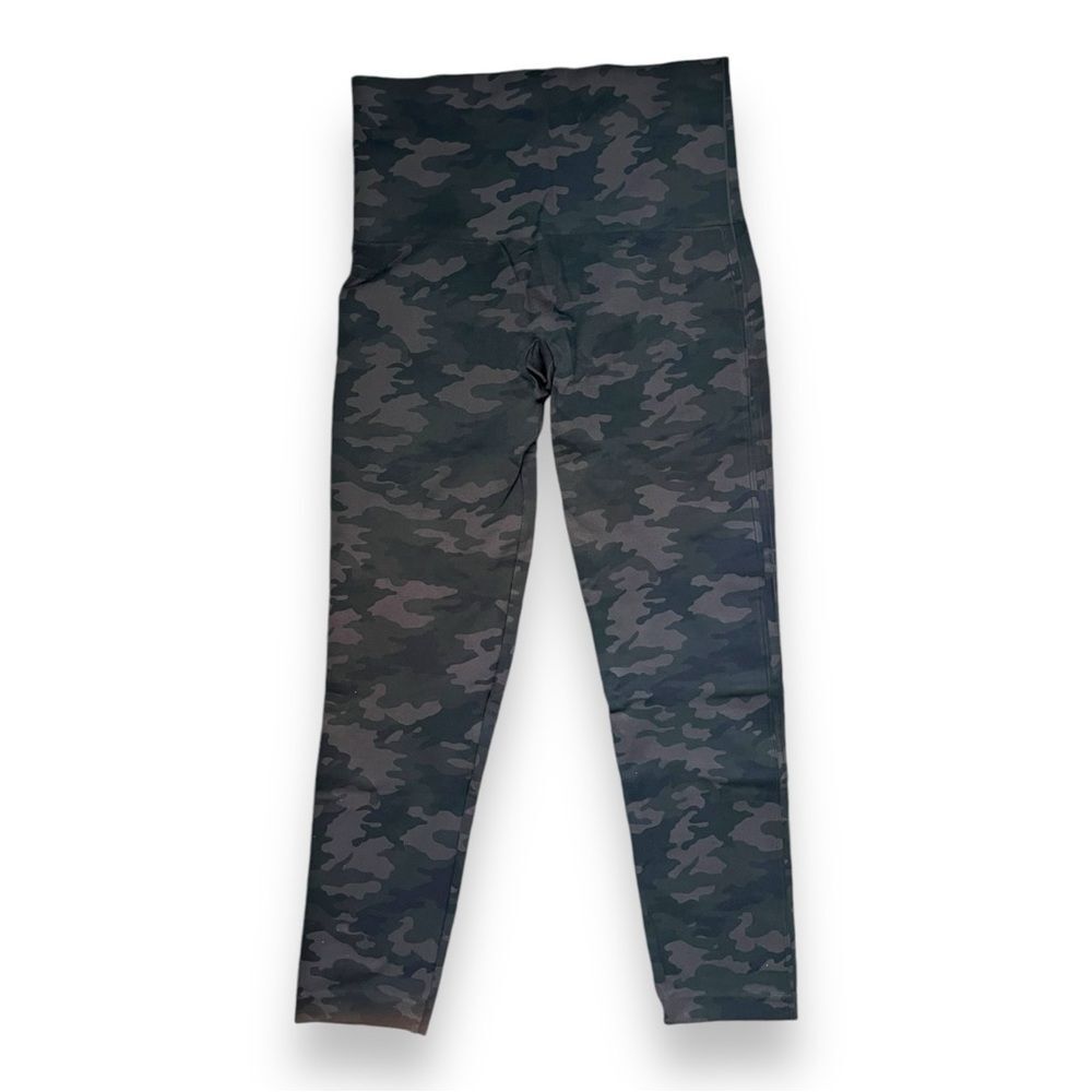 SPANX Womens Look At Me Now Leggings High Waisted Camo Grey Size XL